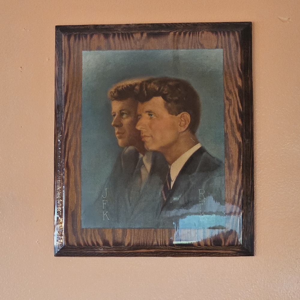 Vintage Kennedy Brothers United By Alton Tobey Wood Shellac Plaque